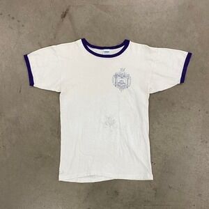 Vintage 70s US Naval Academy USNA USN Champion Blue Bar Military Navy T-Shirt M